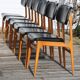 6 chaises Stella skaï noir hêtre clair