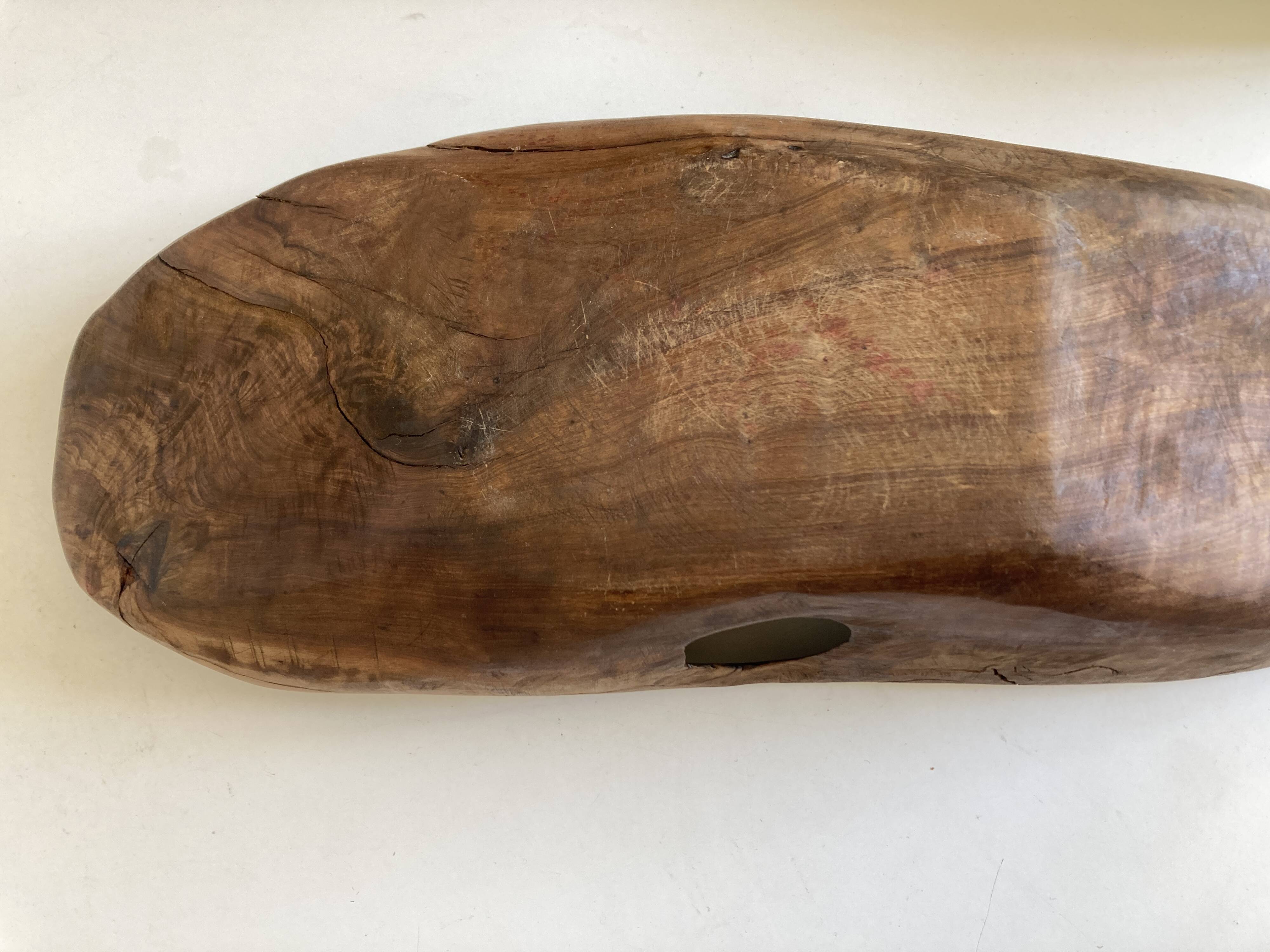 XXXL walnut wood carved centre table 1960 monoxyle