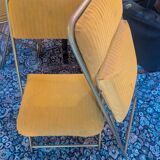 Paire de chaises opéra Lafuma en velours jaune