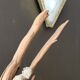 Art deco wall light pressed glass / brass