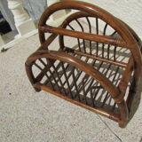 Rattan magazine holder, bamboo and wicker