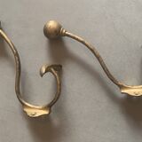 Paire de patères porte manteaux en laiton