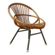 Fauteuil  rotin osier bambou vintage décoration scandinave enfant chaise rétro piètement métal noir
