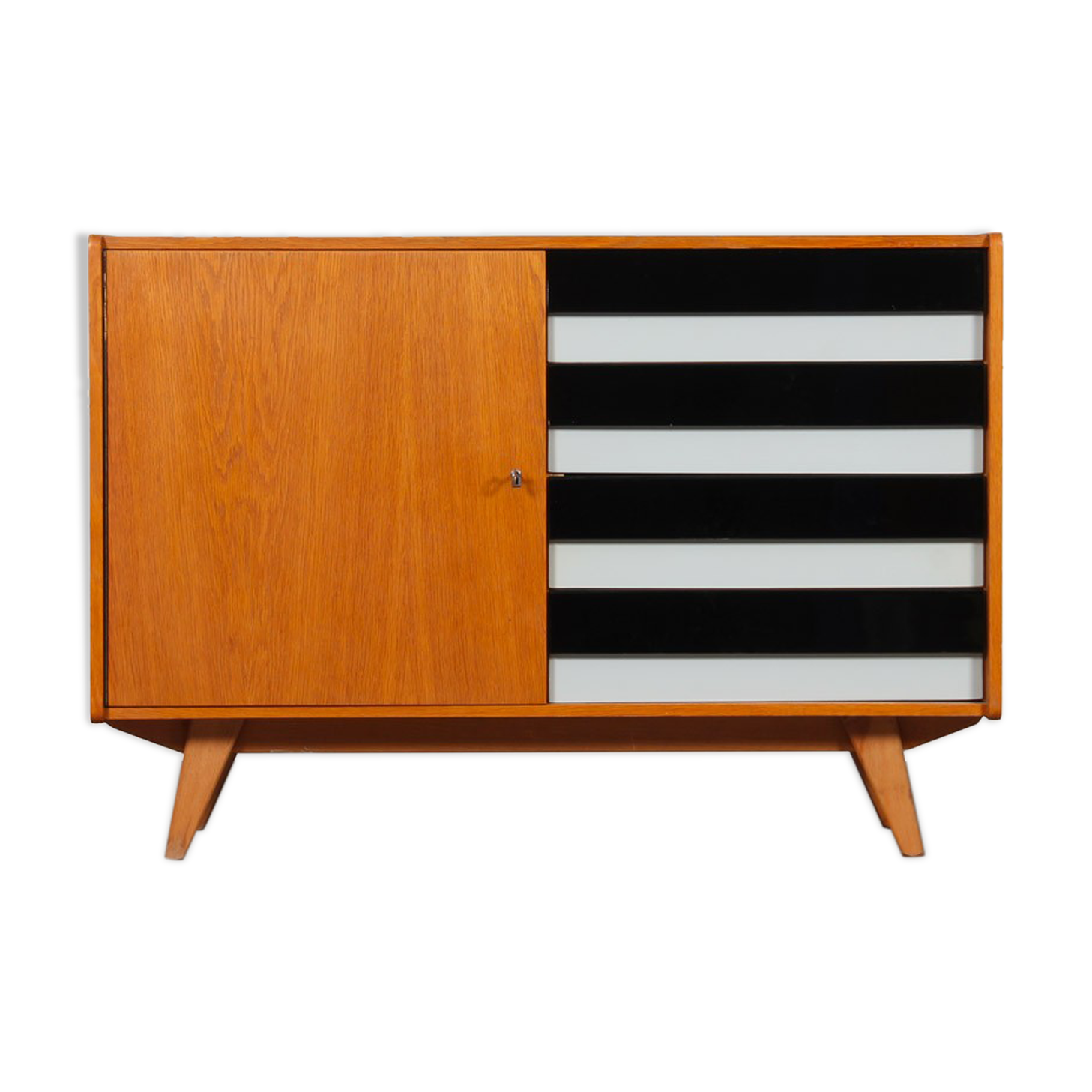 Vintage oak chest of drawers by Jiri Jiroutek, model U458, 1960s