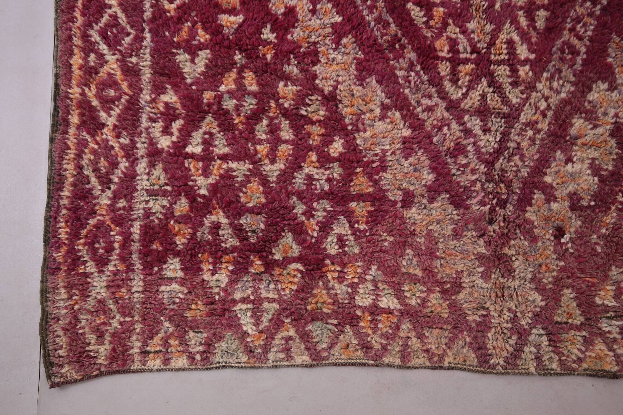 Burgundy Vintage Moroccan rug 183 x 321 cm - Berber Wool Rug - Handmade Rug