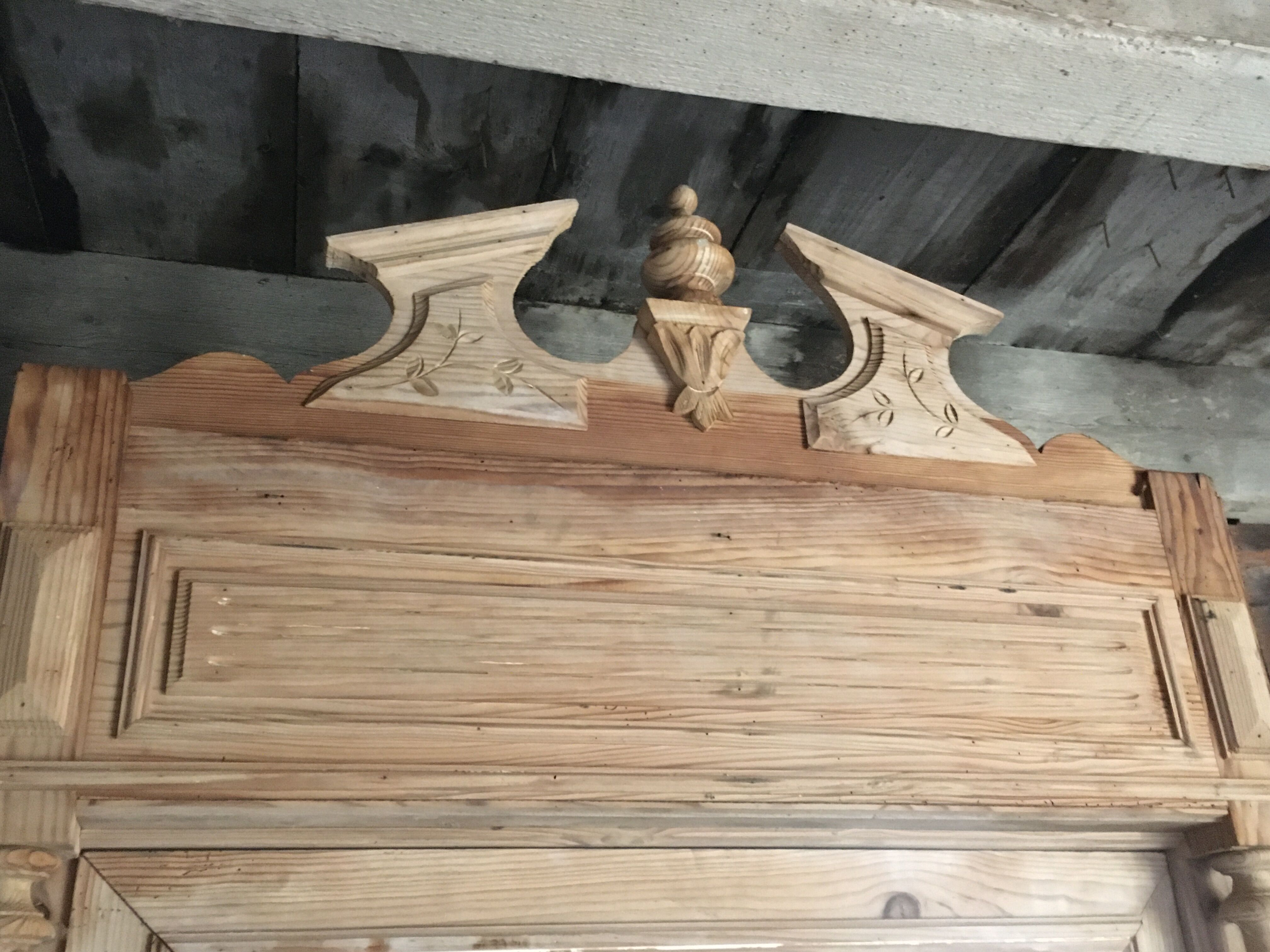 Pine wardrobe with mirror 1900s
