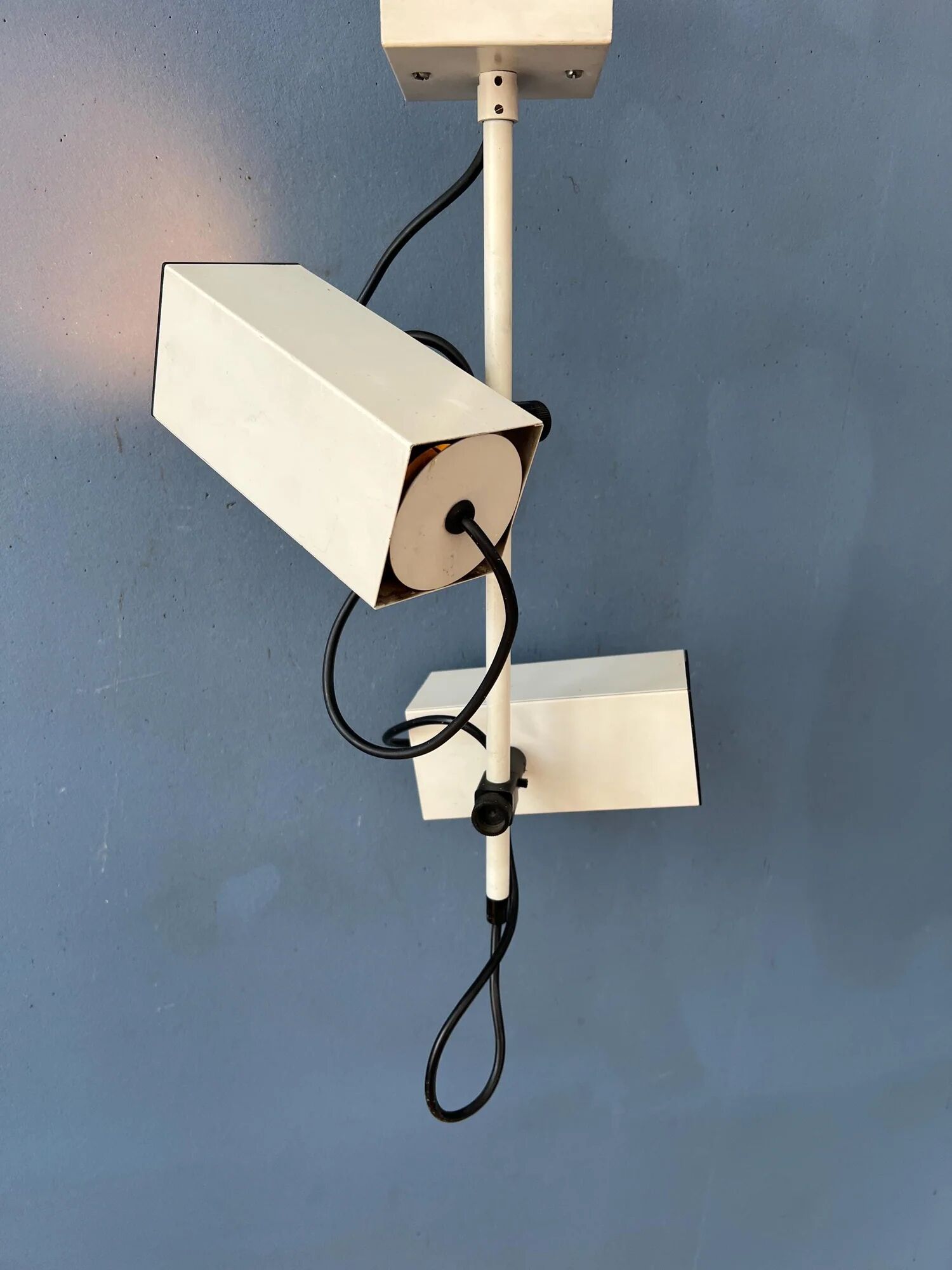 Vintage Philips beige downrod ceiling lamp