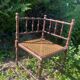 Chaise d’angle bois et rotin