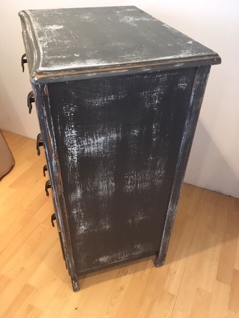 Blue grey patinated chest of drawers