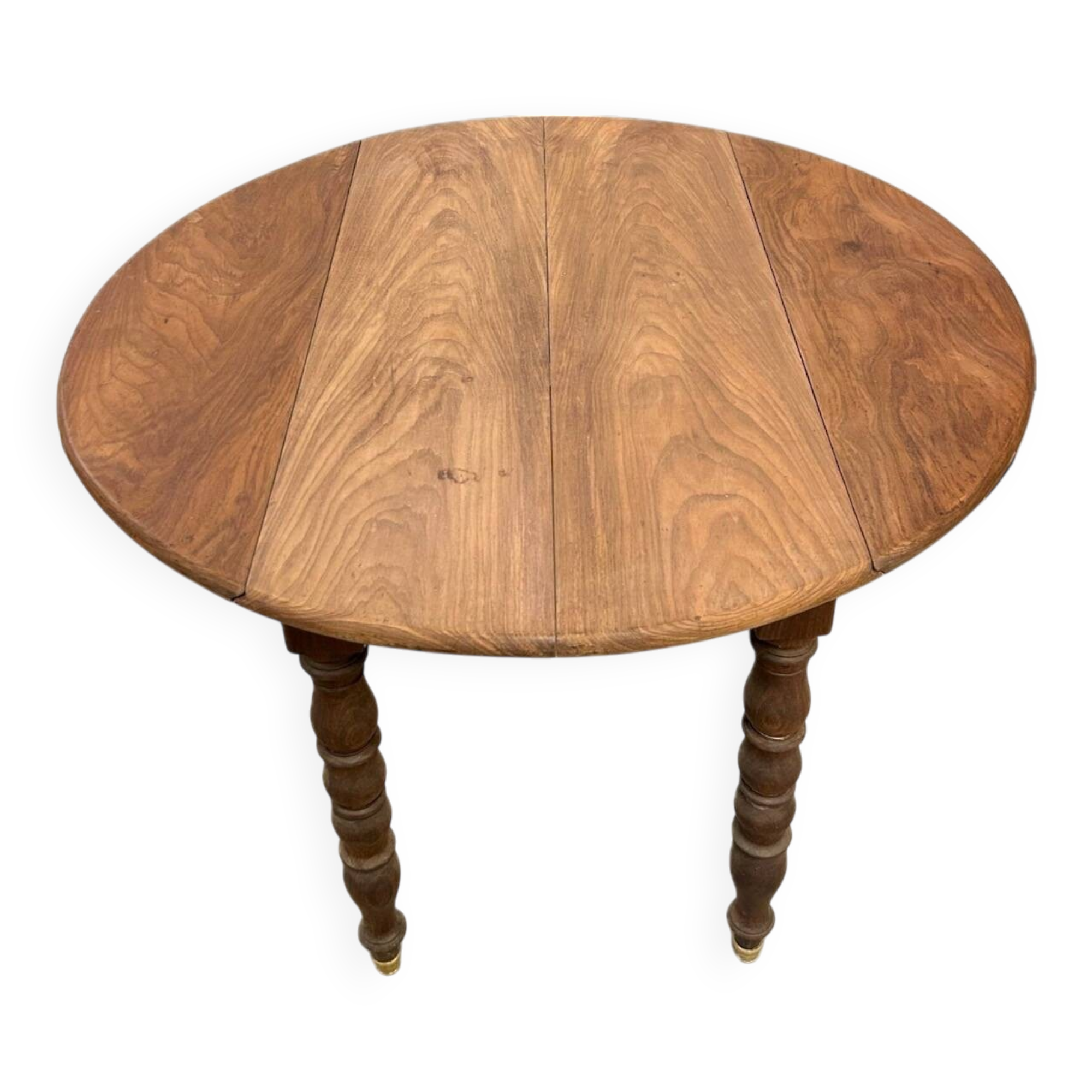 Round solid wood table (folding)