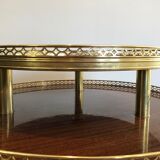 Neoclassical style tripod pedestal in mahogany, brass