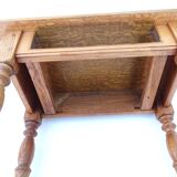 Console or side table in light oak stained massir wood