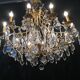 12-light bronze and crystal chandelier