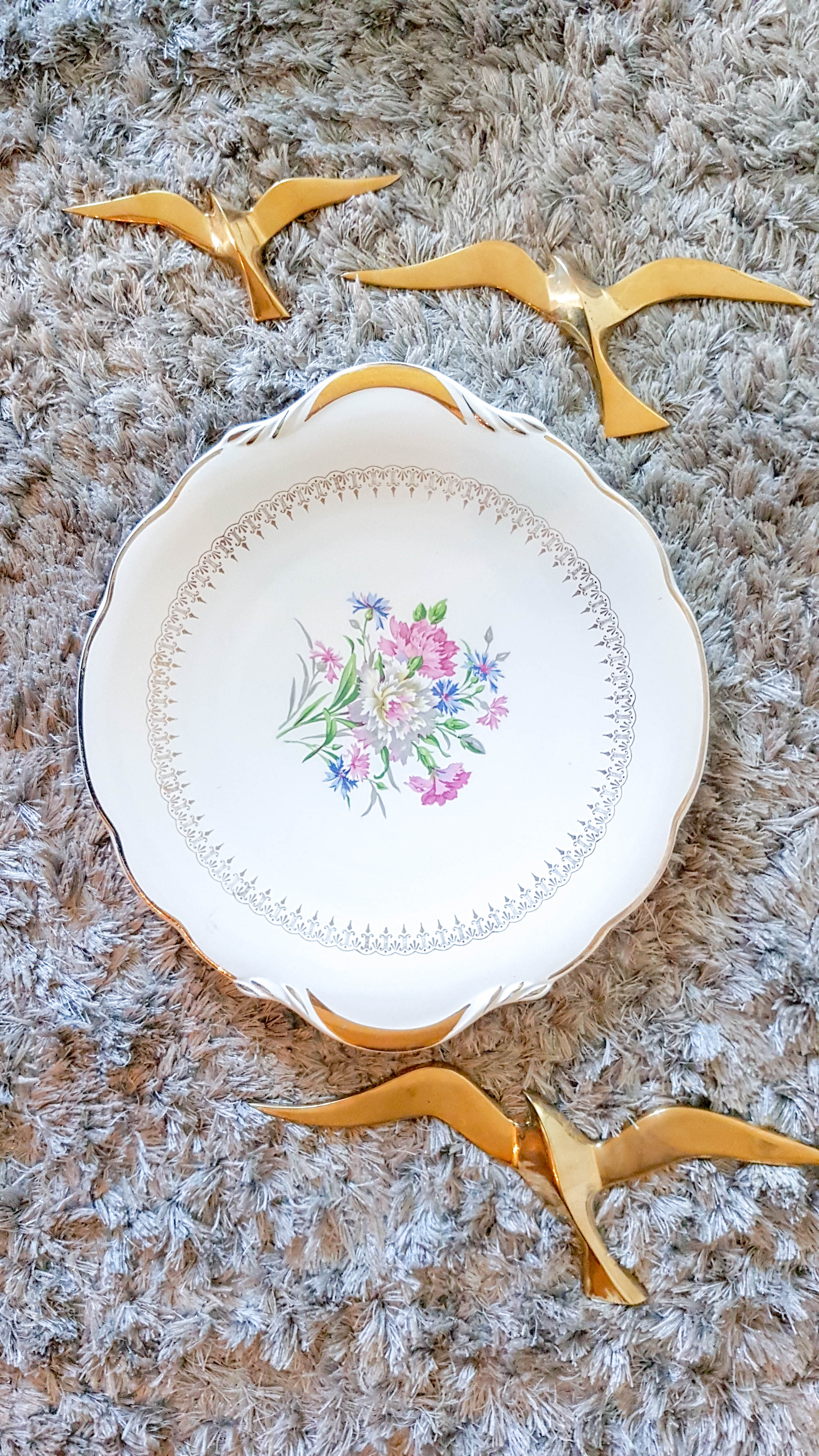 Digoin Sarreguemines "Lilitia" Large flat plate cake dish