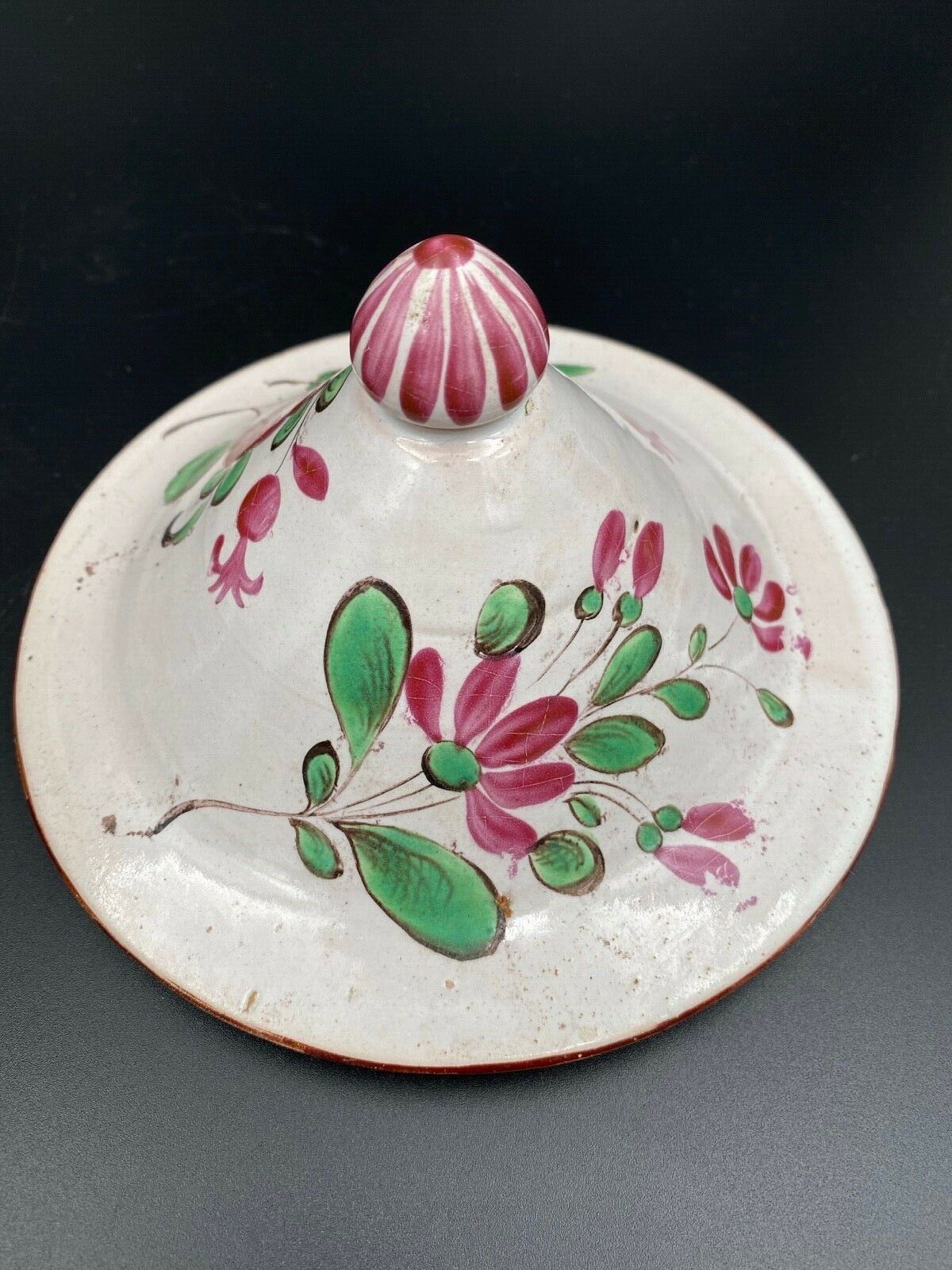 Soupiere faience of east Luneville with decor floral catches xix eme