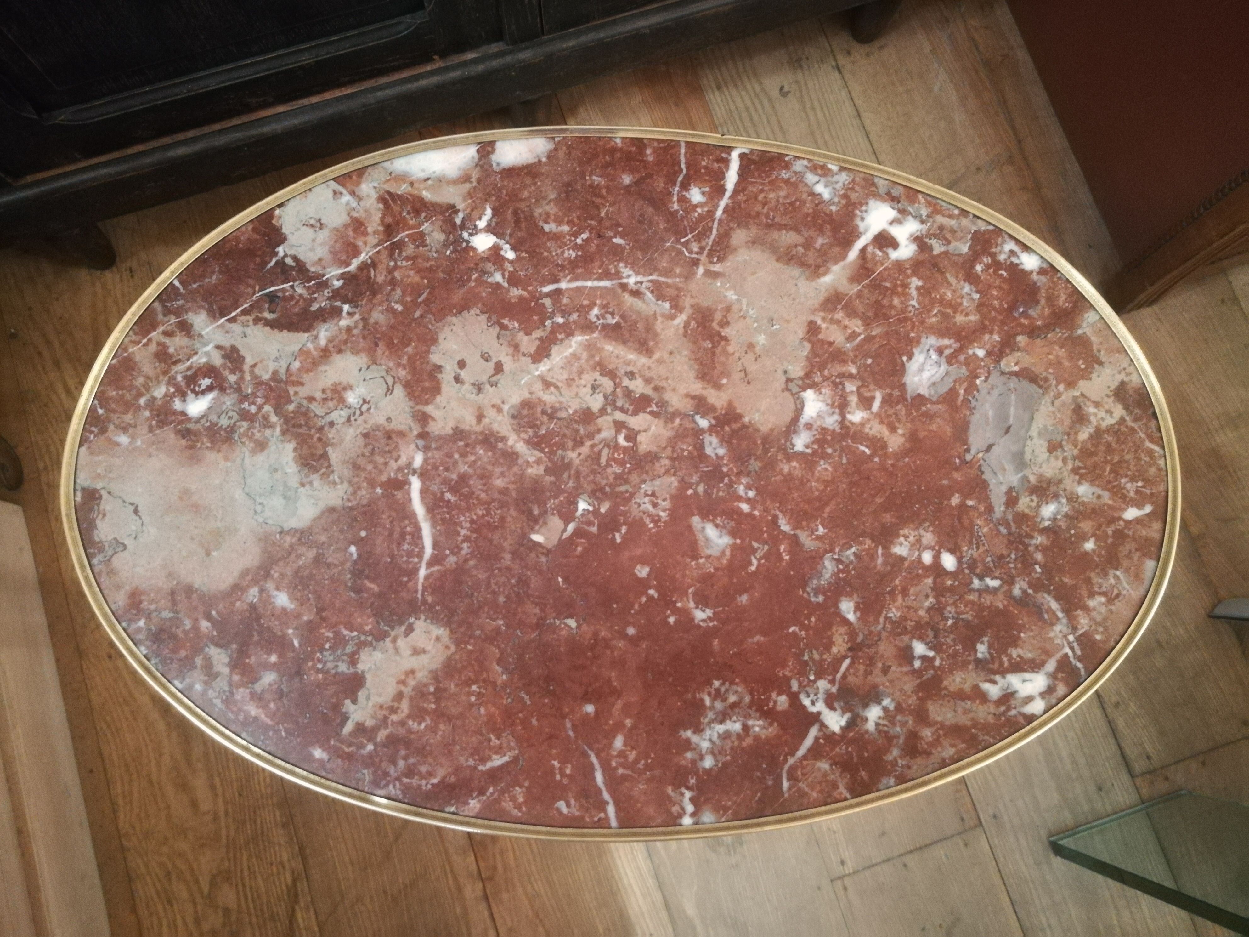 Mahogany and marble side table