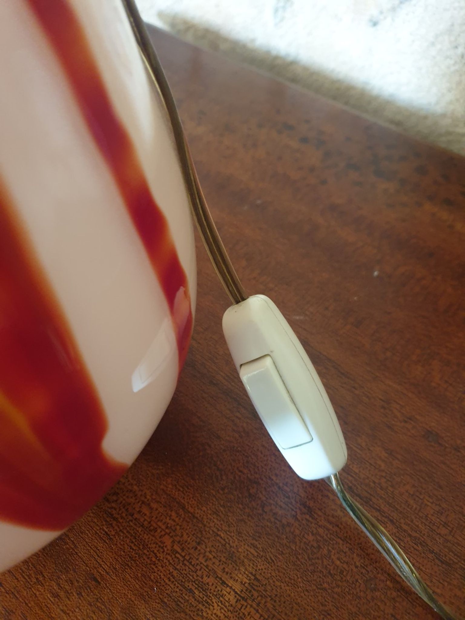Pied de lampe ancien en verre soufflé