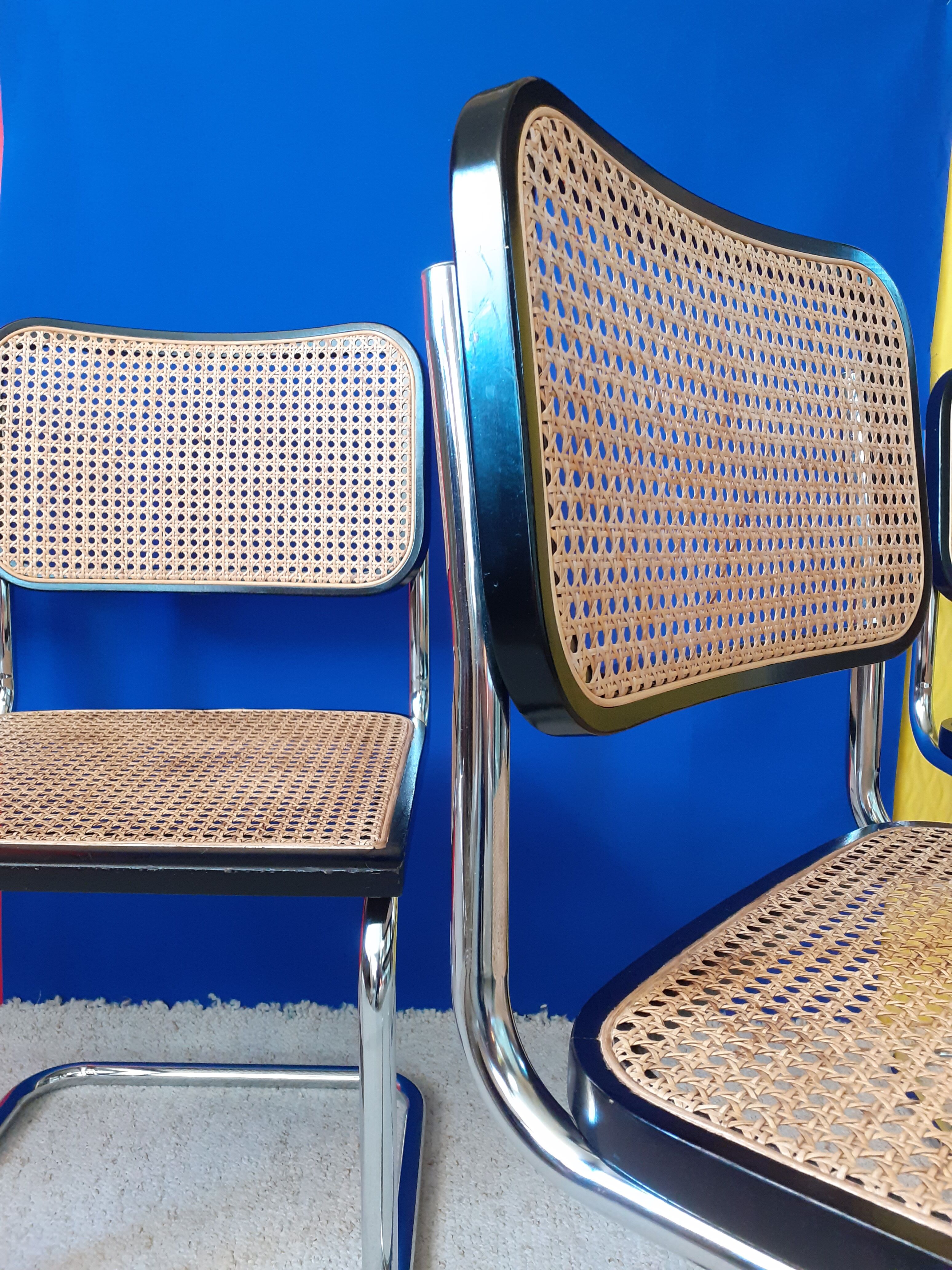 Series of 4 chairs B32, Marcel Breuer design