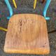 Set of 6 mismatched school chairs multicolor industrial vintage school community mullca dela