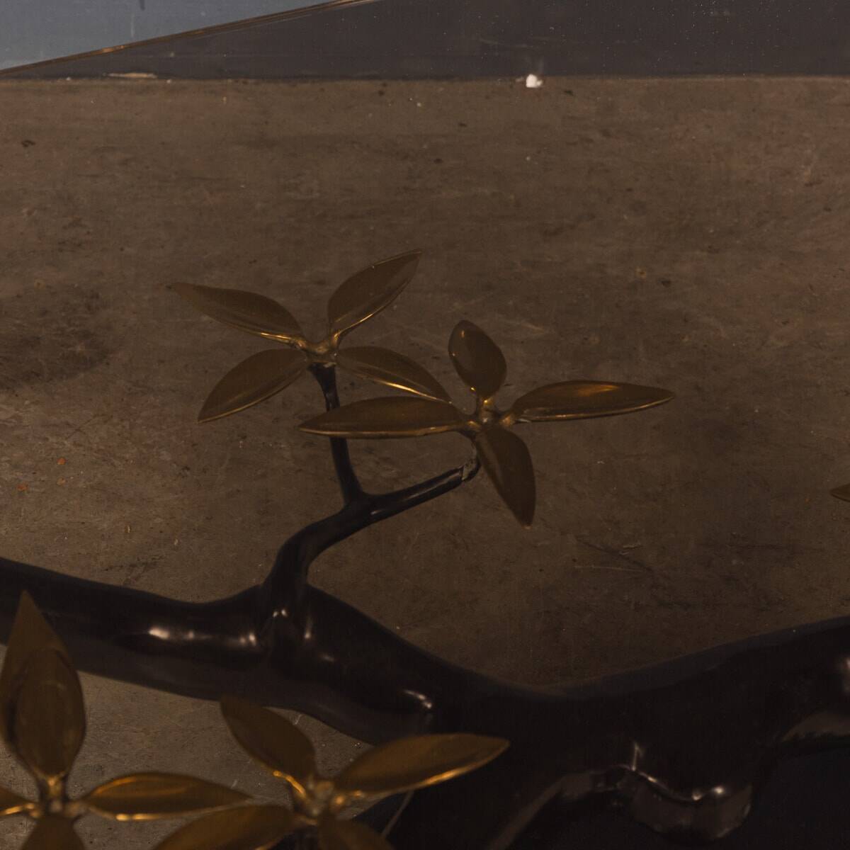 Striking mid 20thc belgian bonsai tree coffee table, willy daro c.1970