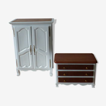 Chest of drawers and doll cabinet