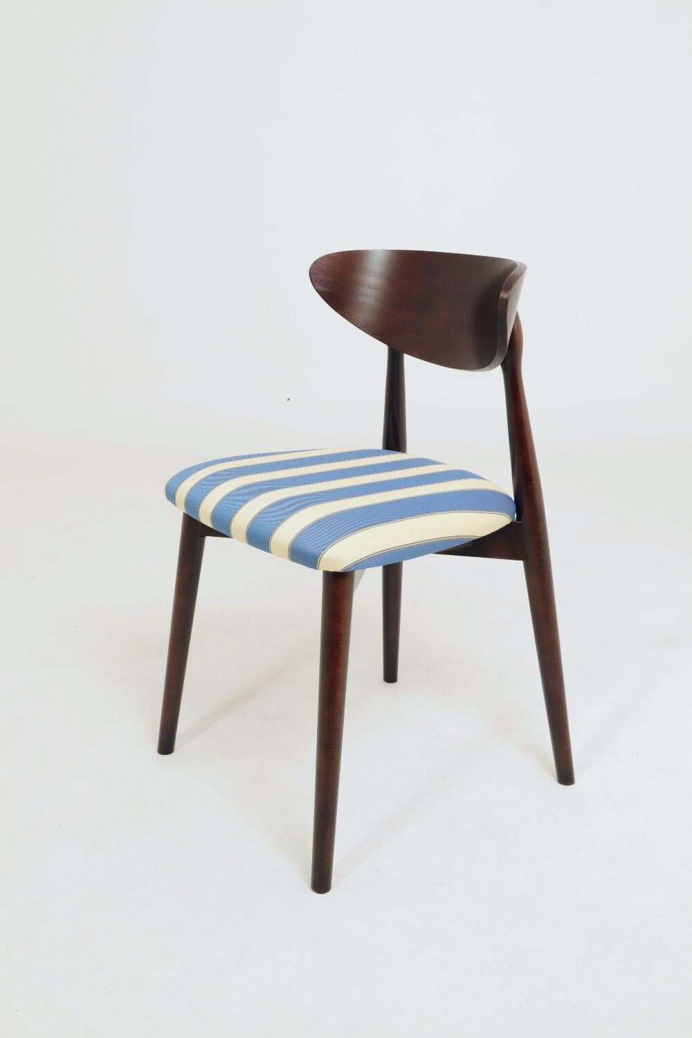 Modern set 4 Dining Chairs, Striped Fabric, French style