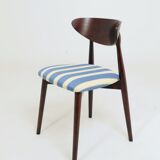 Modern set 4 Dining Chairs, Striped Fabric, French style