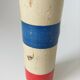 Bowling game 1920 art pop red blue white yellow 2 balls old toy