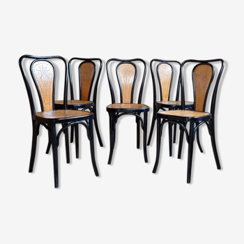Suite 5 chaises bistrot viennois Hofmann 1900-1905 ca
