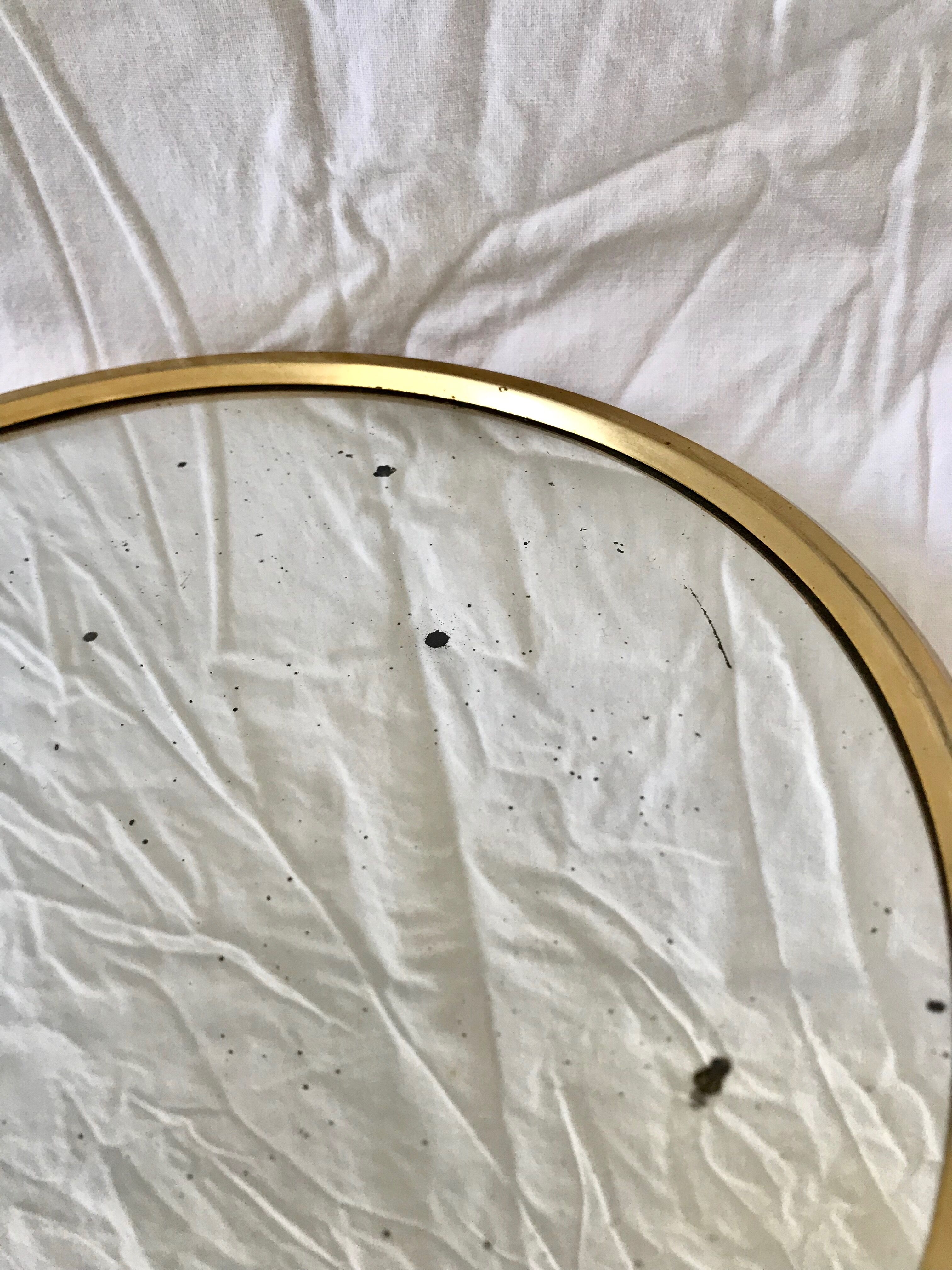 Mirror round brass 50 -  27x27cm