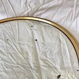 Miroir rond laiton années 50 -  27x27cm