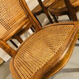 Set of 4 caned medallion chairs in Louis XVI style - Excellent condition - Oak