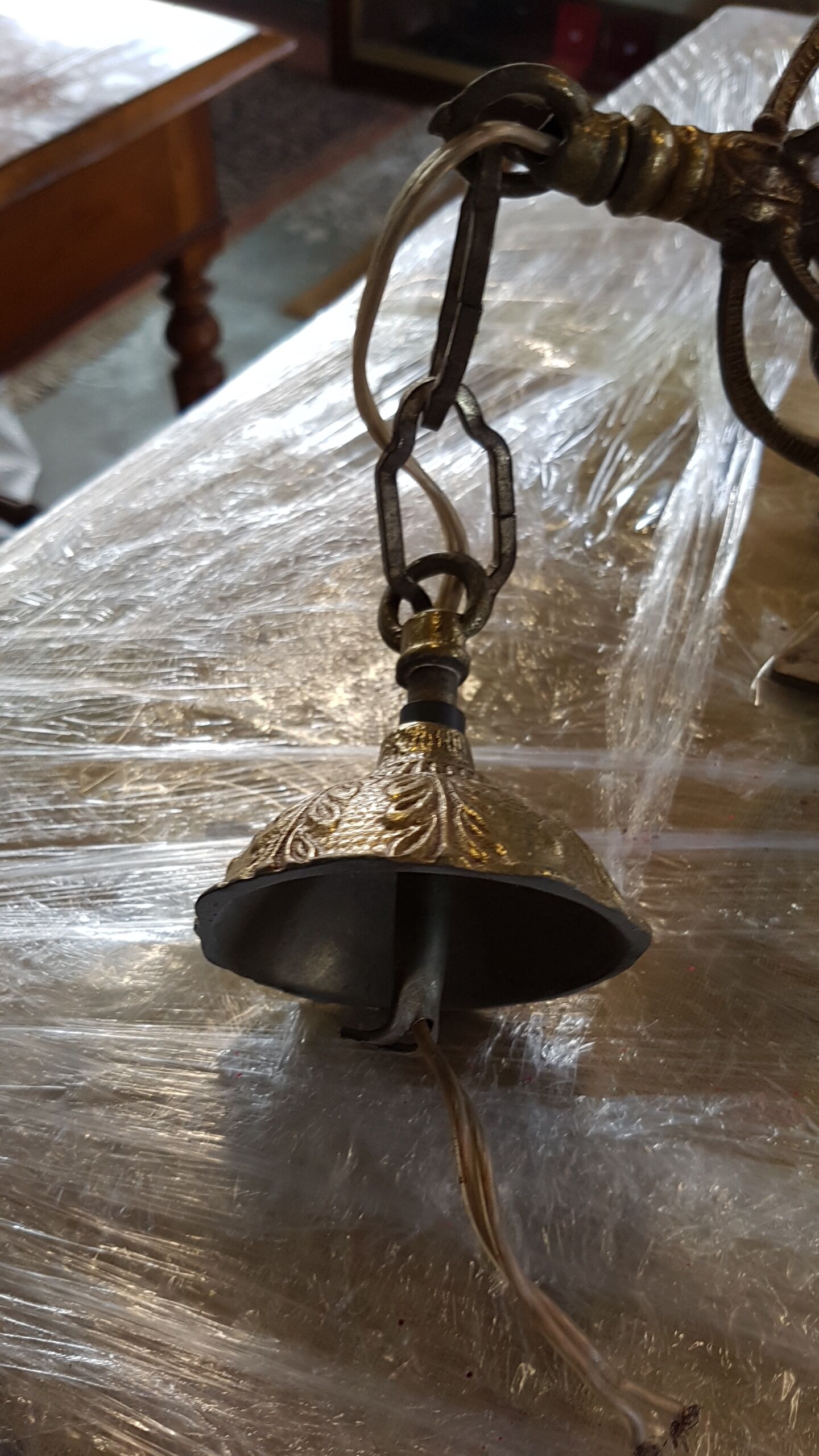 Golden bronze chandelier