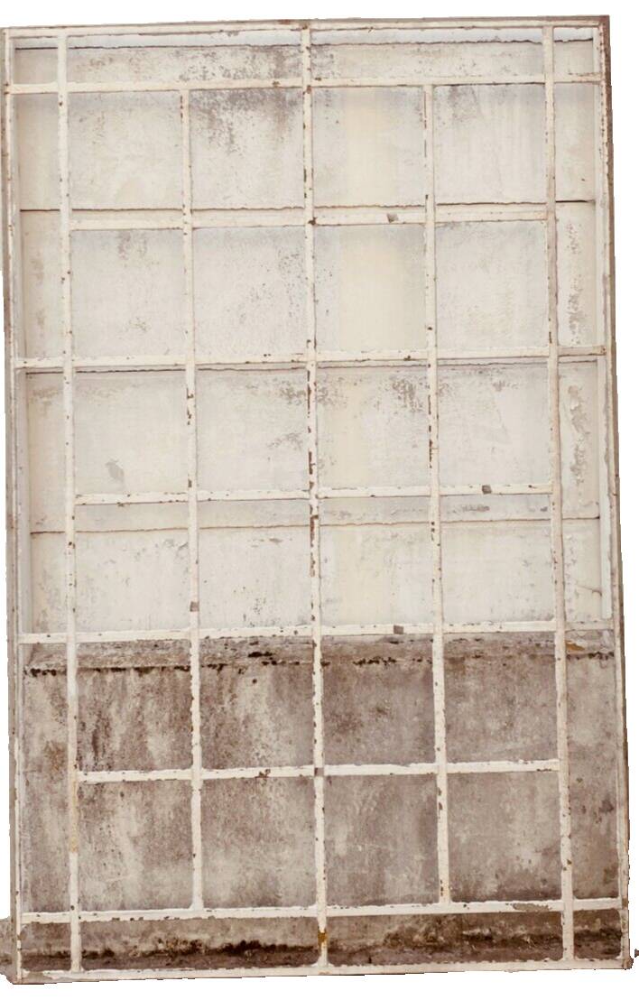 Flat iron canopy and patinated angle iron 20th century