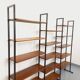 Bibliothèque étagère italienne triple modulable vintage en teck et métal