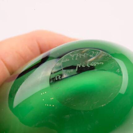 Green crystal drop vase Orrefors by Anne Nilsson