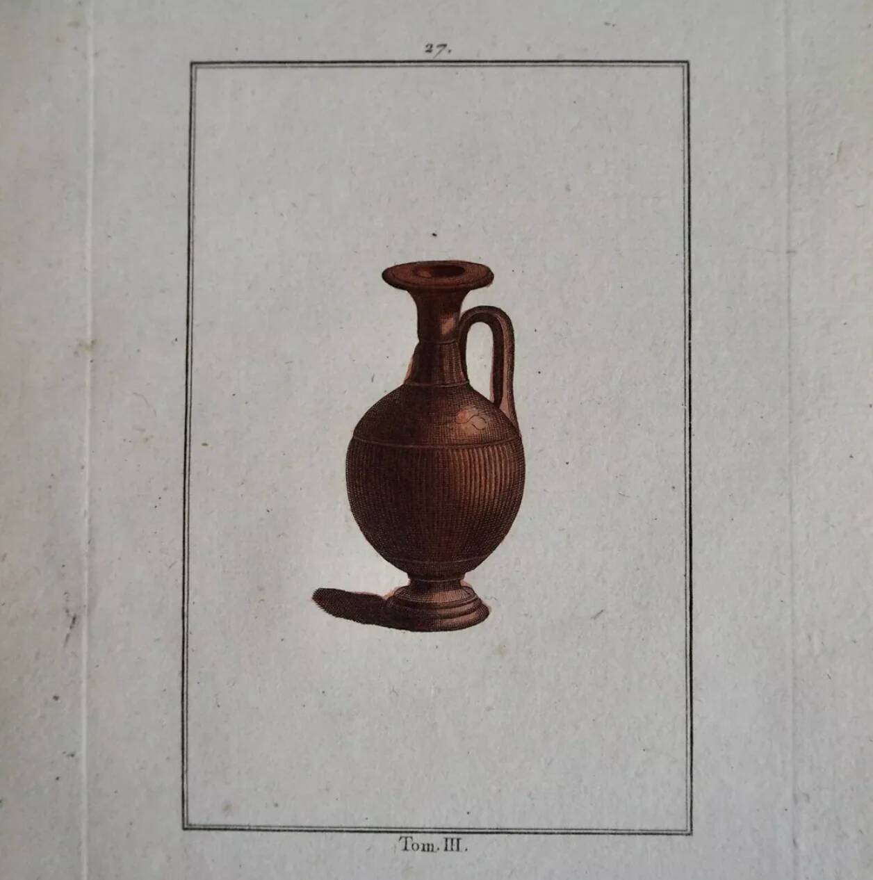 Triptyque de gravures poteries antiques anciennes