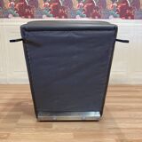 Steel and leather designer armchair from the 1970s