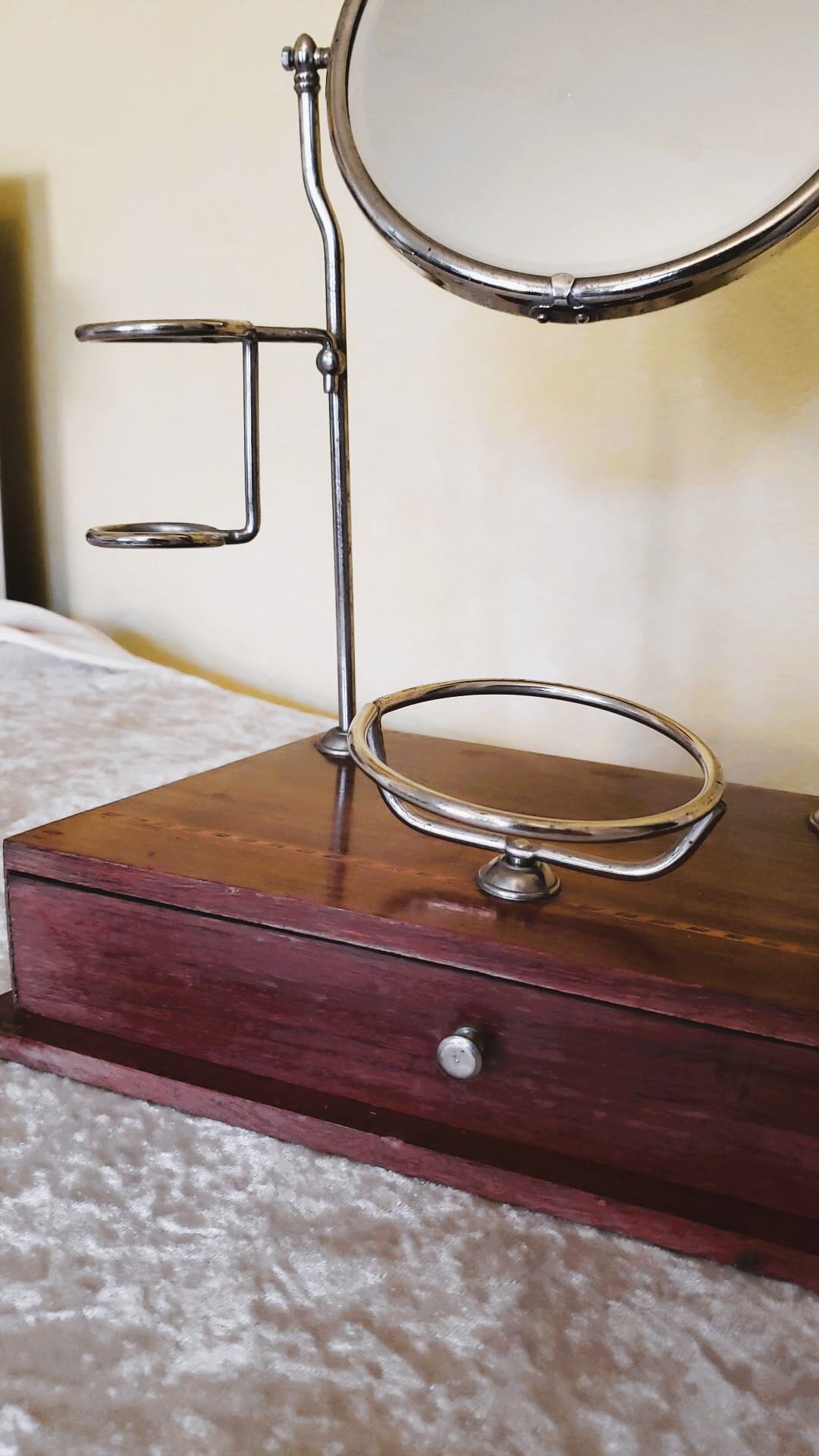 Table barber with mahogany mirror and chrome 1940