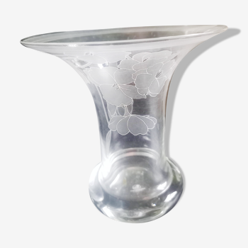 Vase vintage en verre Léonard pour Hutschenreuther