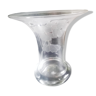 Vase vintage en verre Léonard pour Hutschenreuther