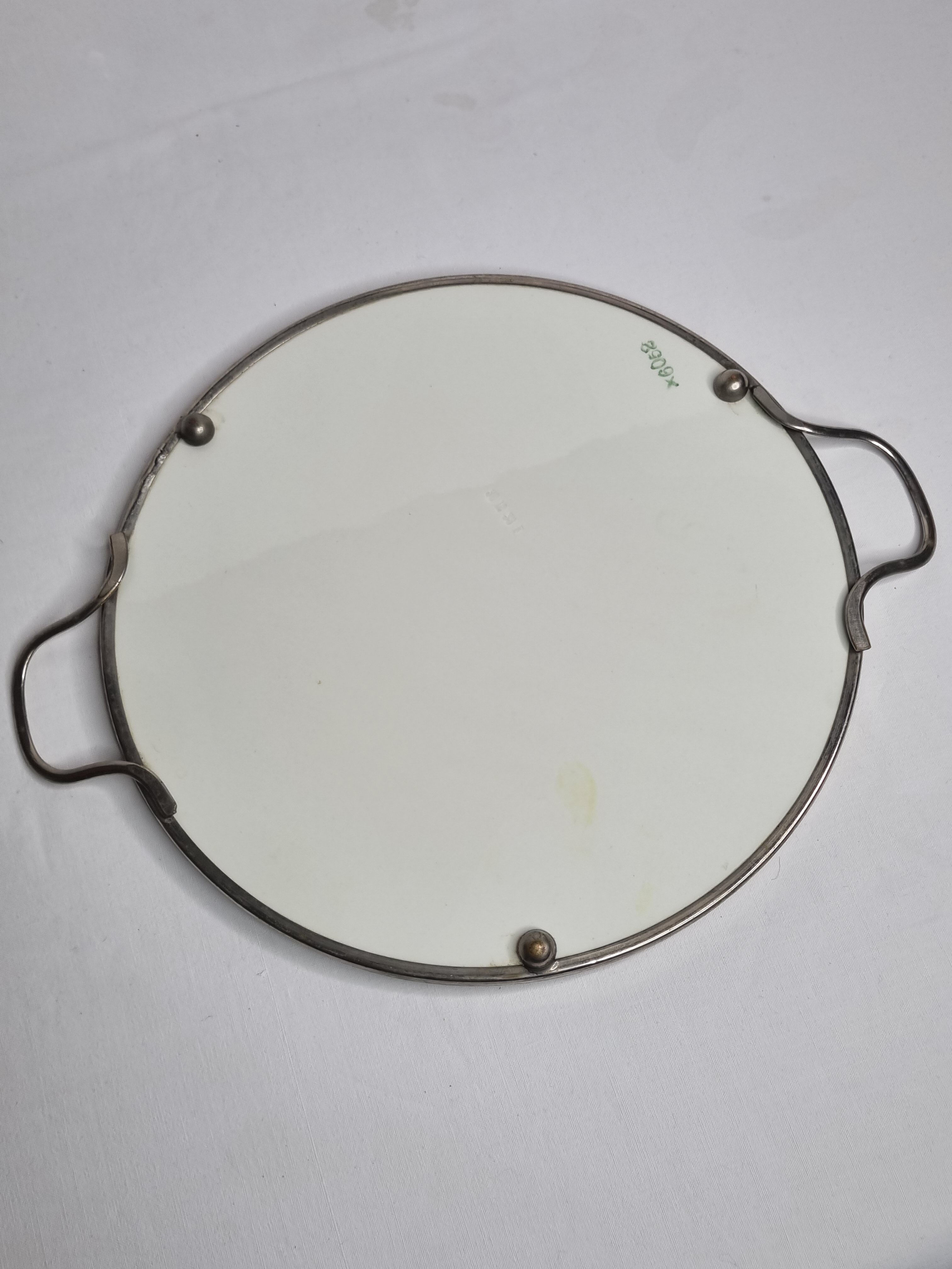 Vintage pie dish in circled earthenware, Steingutfabrik Grünstadt, 1930