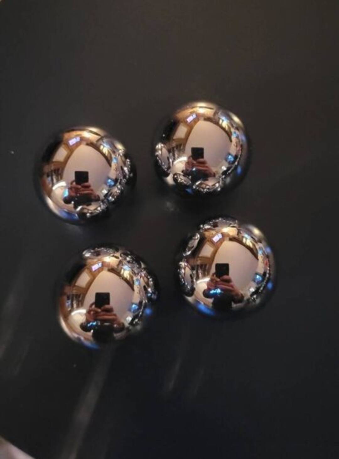 4 chrome brass furniture knobs