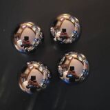 4 boutons de meuble en laiton chromé