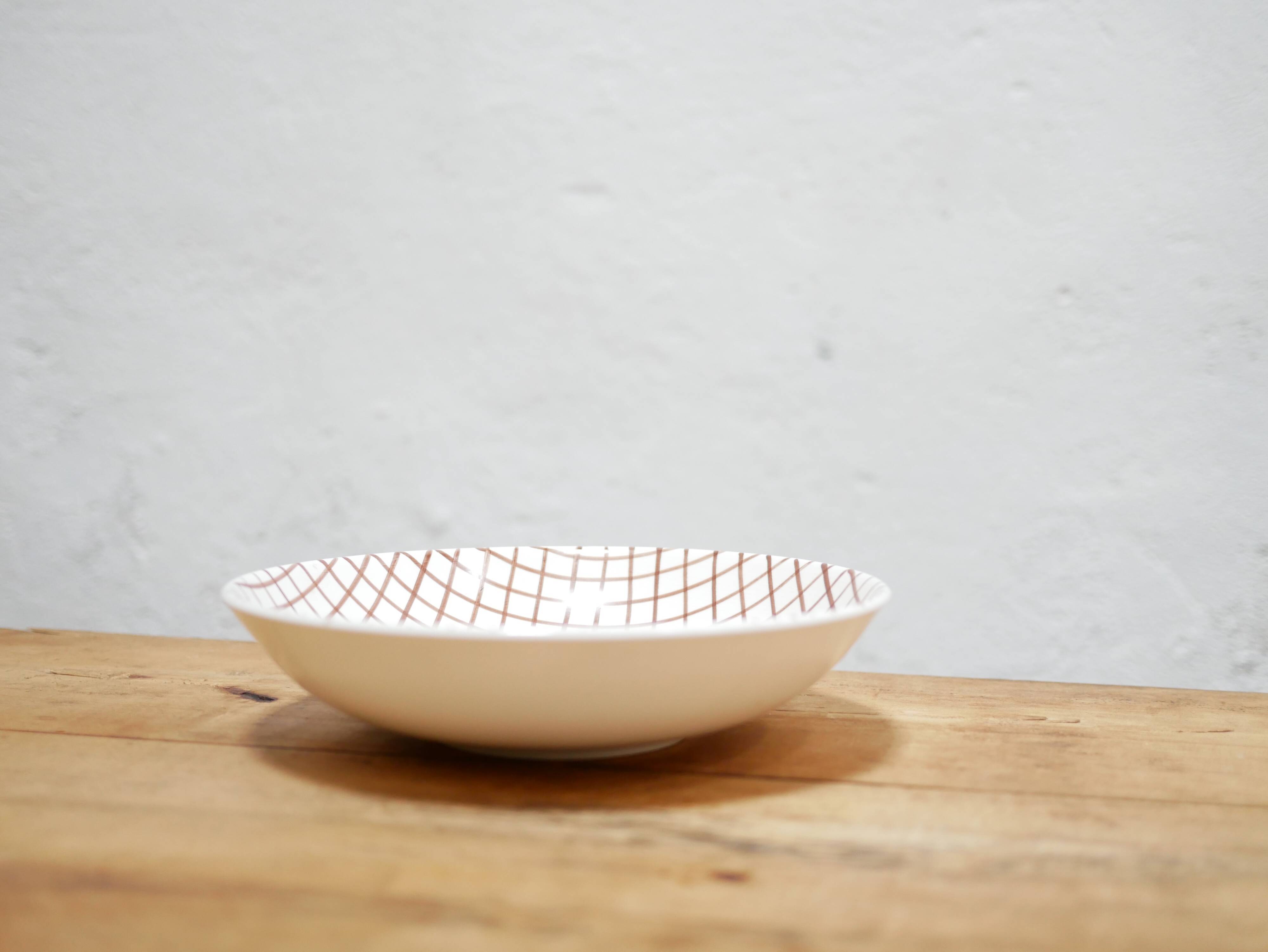 Vintage ceramic hollow flat salad bowl by the Longchamp manufacture, France