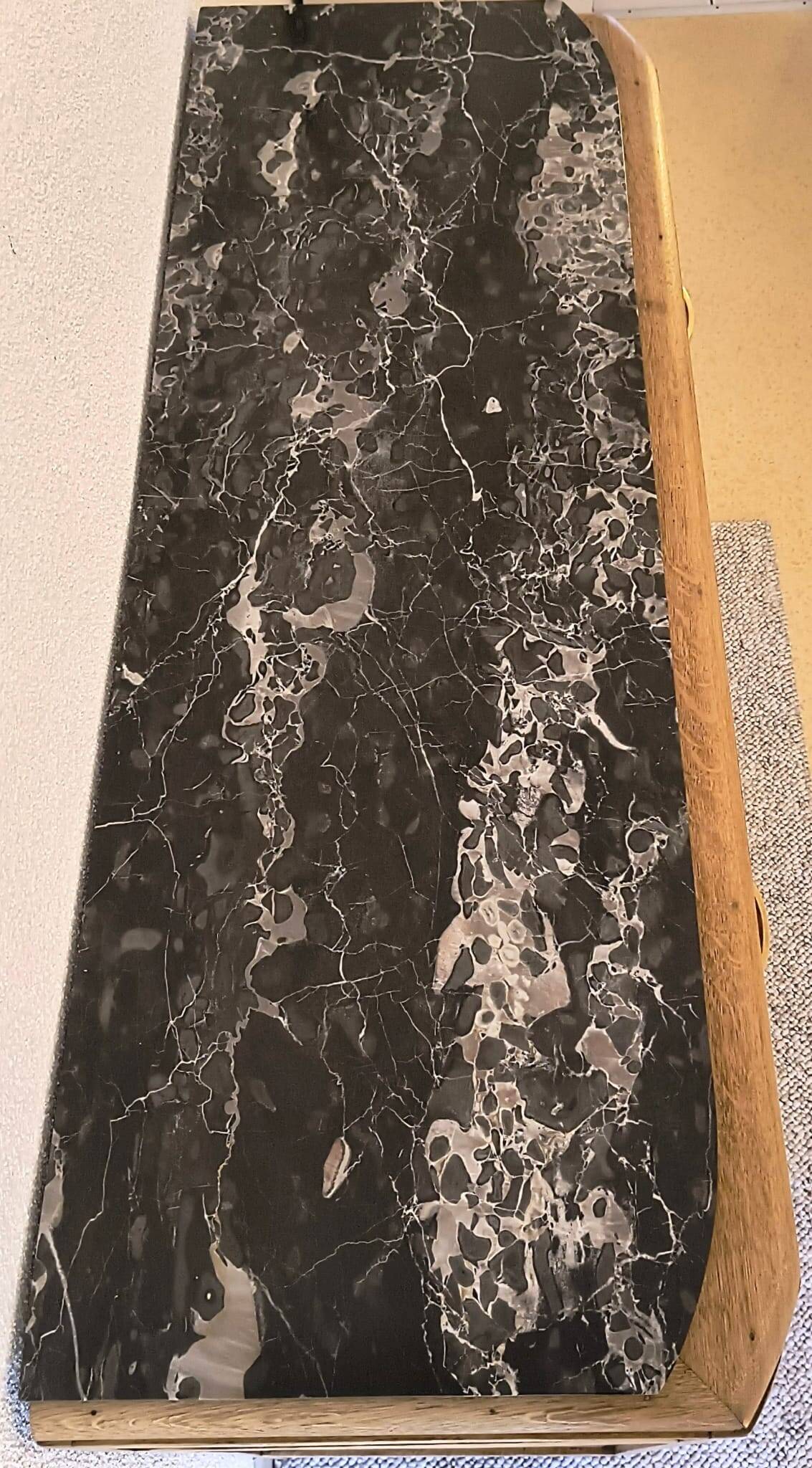 Art Deco Sideboard - Solid Oak - Black Marble