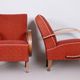 Pair of red Art Deco armchairs made in the 1930