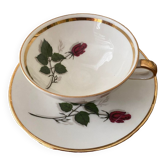 Coffee cup Winterling Marktleuthen Bavaria décor red rosebud