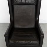 Fauteuil à oreilles et repose-pieds vintage par Rudolf Glatzel pour Kill In