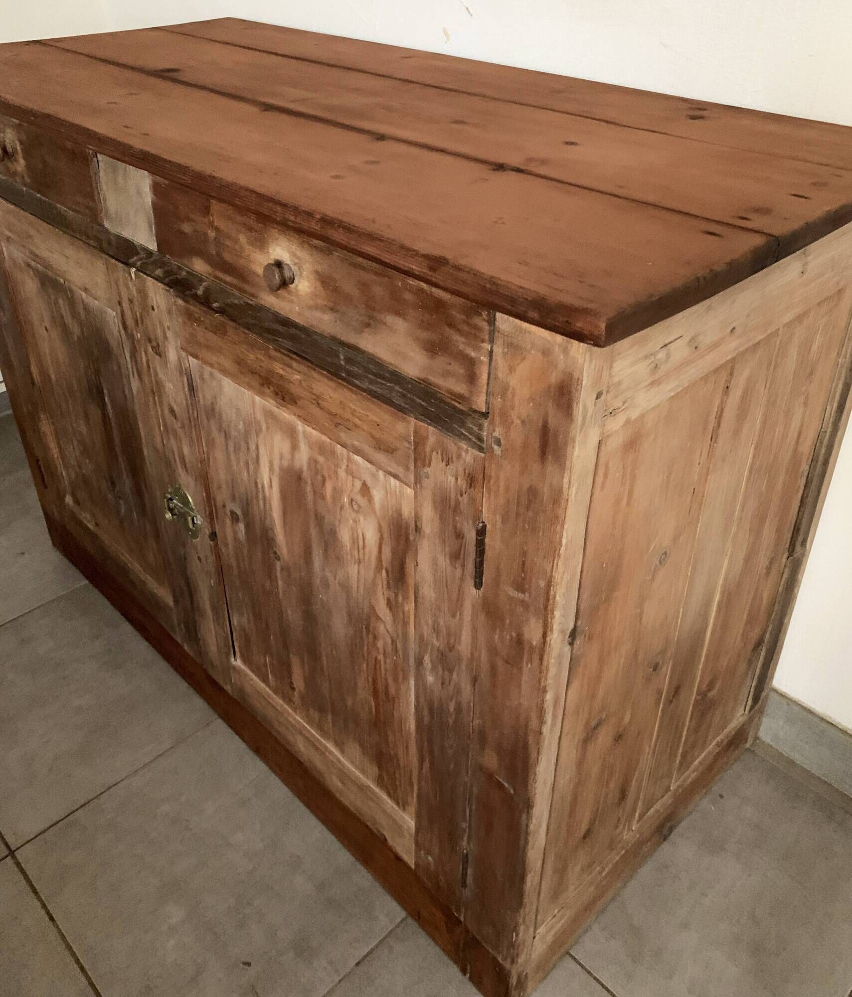 Vintage parisian buffet of the 50s in oak wood
